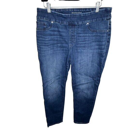 Chico's Denim - Chico’s 2R / 12R Pull On Jegging Ankle Jeans Dark Wash Stretch